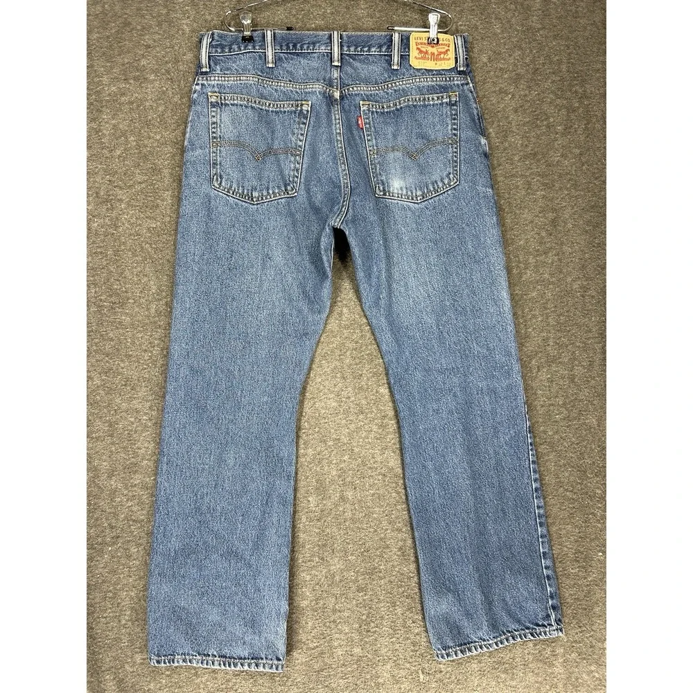 Levis 517 Bootcut Jeans Mens 38x32 Blue Denim Medium Wash Denim Faded whiskering
